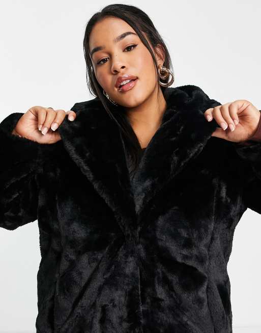 Asos black faux hot sale fur coat