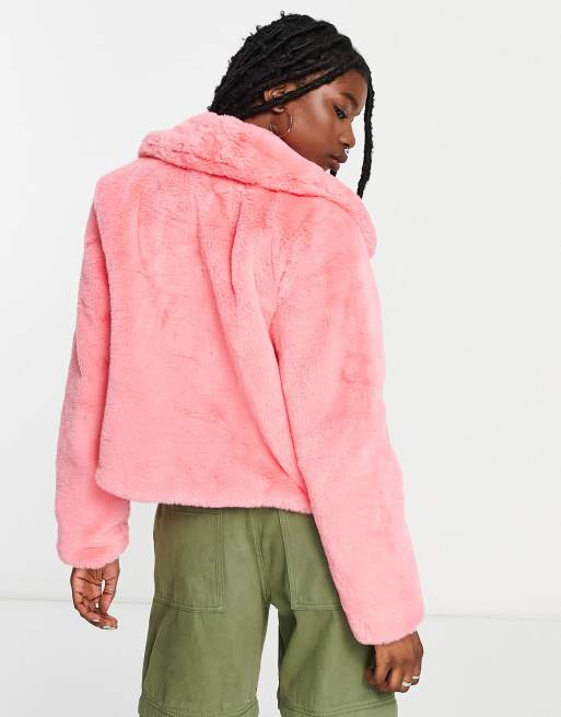 theredthread S fur jacket short / pink ジャケット・アウター S fur