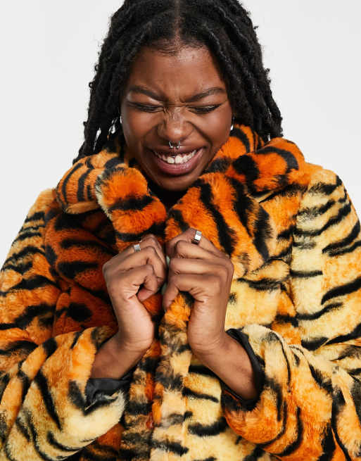 Faux fur tiger clearance coat