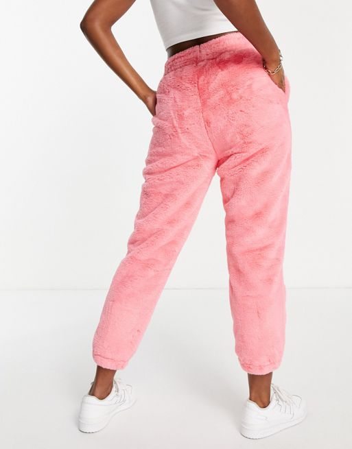 Girlfriend Material Pink Tommy Faux Fur Pants