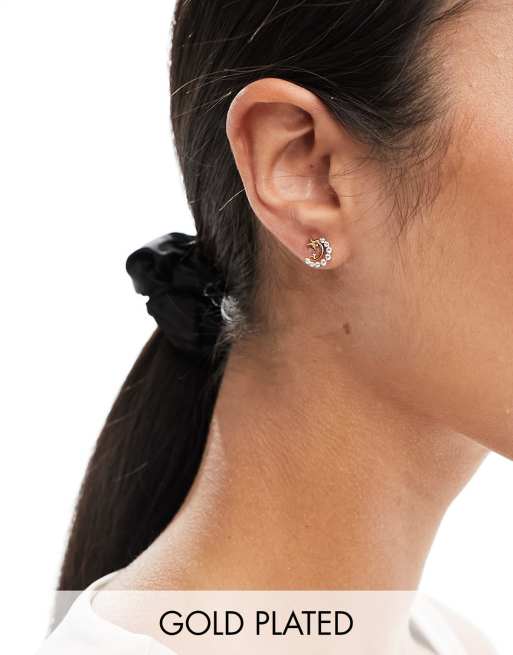 Girls Crew – 18-karätig vergoldete Ohrstecker mit Mond-Motiv