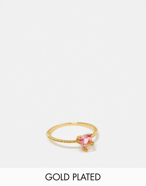 Girls Crew – 18-karätig vergoldeter Ring mit Liebesherz-Design