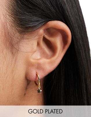 Girls Crew 18k gold plated hyperspace mini hoop earrings