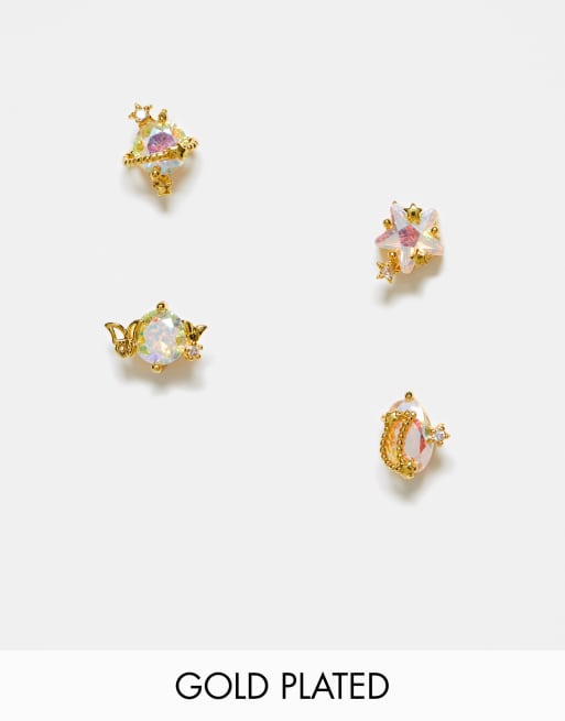 Baby girl earrings deals 18k gold