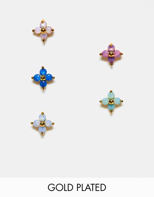 Girls Crew - Beautiful Blossom - Set van met 18k goud vergulde oorknopjes
