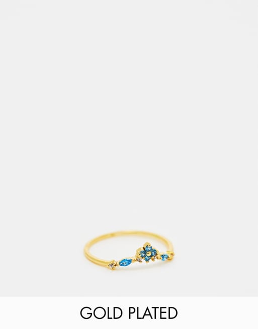 Girls Crew Forget Me Not 18k gold plated ring 