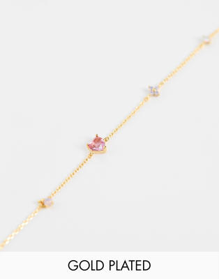 Girls Crew In Love 18k gold plated bracelet with heart charms