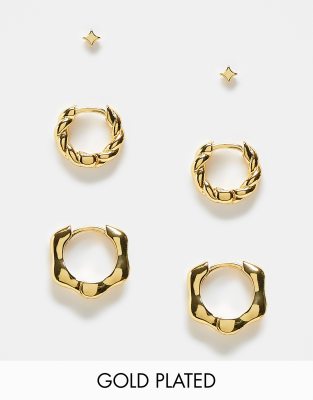 Boucles D'oreilles Créoles Plaquées Or 18 Carats - 6 Mm, Hypoallergéniques, Légères - Pour Cartilage, Hélix, Lobe - 10