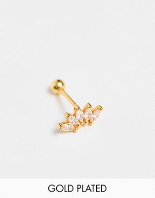 Girls Crew Maldives 18k gold plated single stud earring