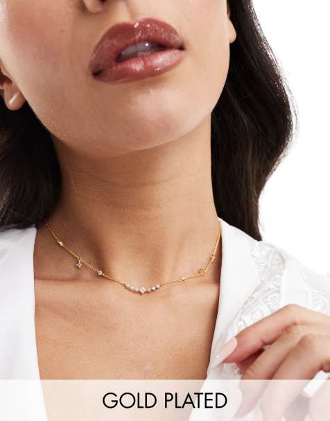 Girls Crew - Secret Rendezvous - Collier plaqué or 18 carats à breloques en zircon cubique - view 1