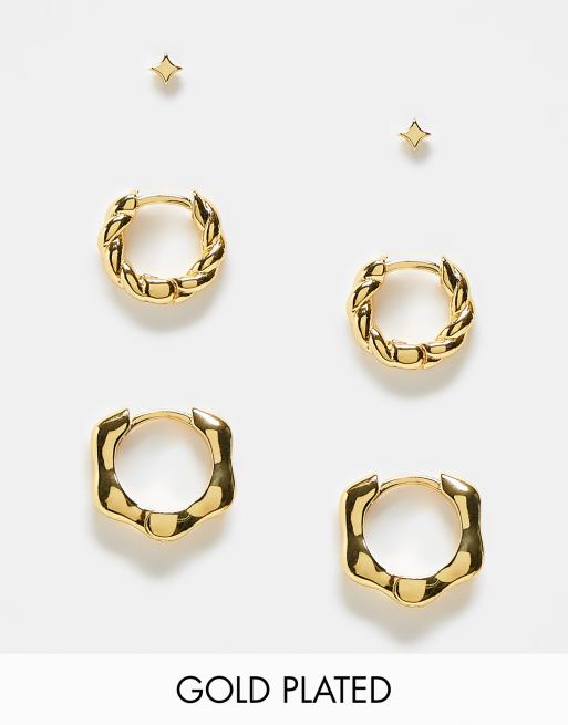 Girls Crew – So Wavy – 2er-Pack kleine Ohrringe mit 18-Karat-Vergoldung