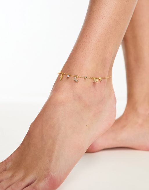 18k gold plated deals anklet