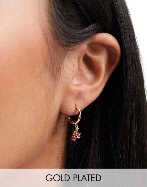 Girls Crew - Sweet Cherry - 18k vergulde oorringen met kersen 