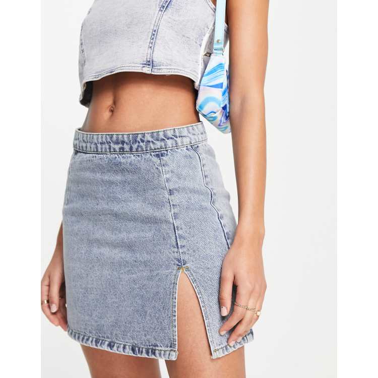 A line outlet mini denim skirt