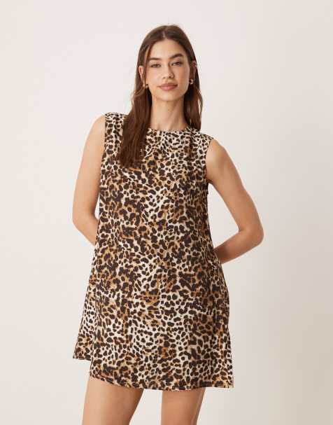 Glamorous A-line mini dress in leopard print - MULTI - view 1