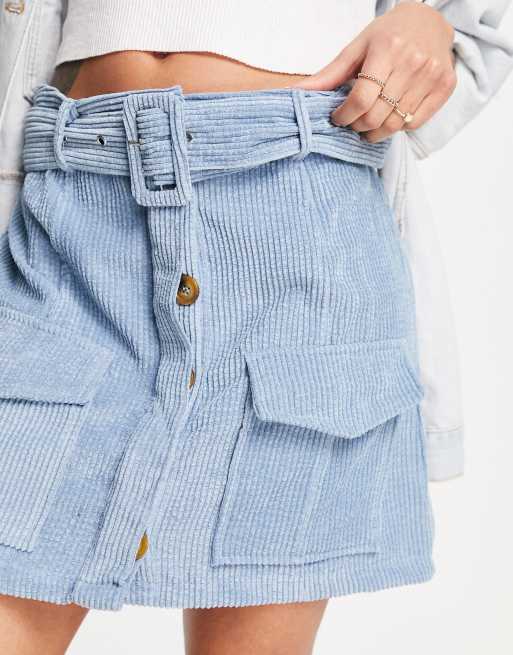 Light blue corduroy outlet skirt