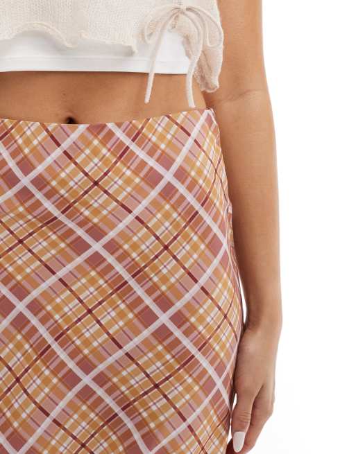 Plaid mini skirt a line best sale