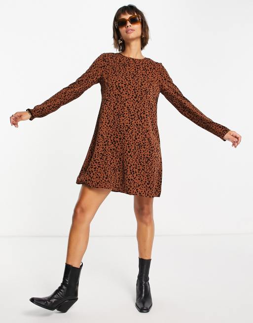 Animal print swing hot sale dress