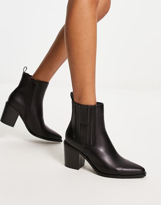 Heeled western 2025 ankle boots