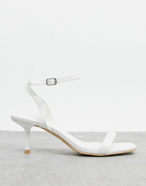Glamorous ankle strap sandals in white