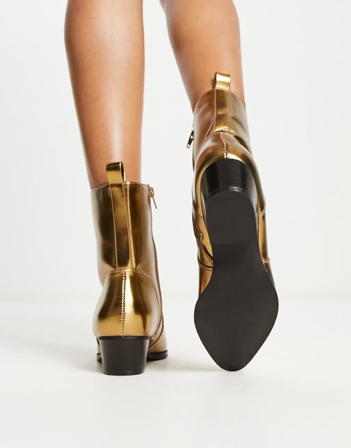 Gold ankle boots on sale uk