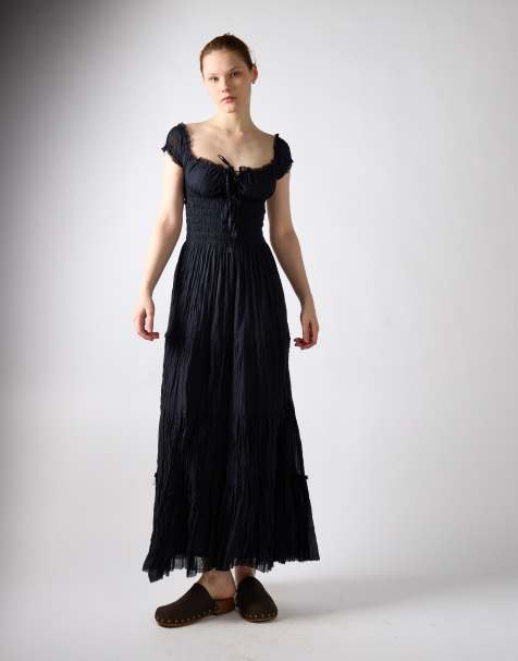 Glamorous Babydoll maxi dress in black