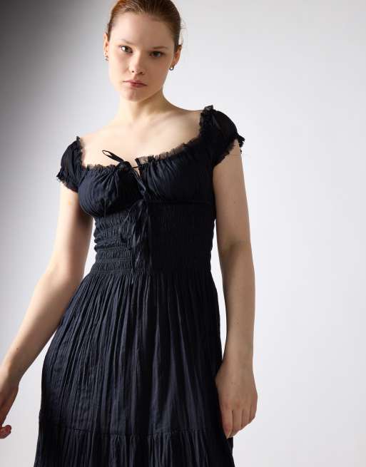 chinese dress ladies SISTER BLOOM: Demi Black Velvet Babydoll Dress – No. 14