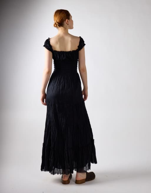 Glamorous Babydoll maxi dress in black, 3 of 4
