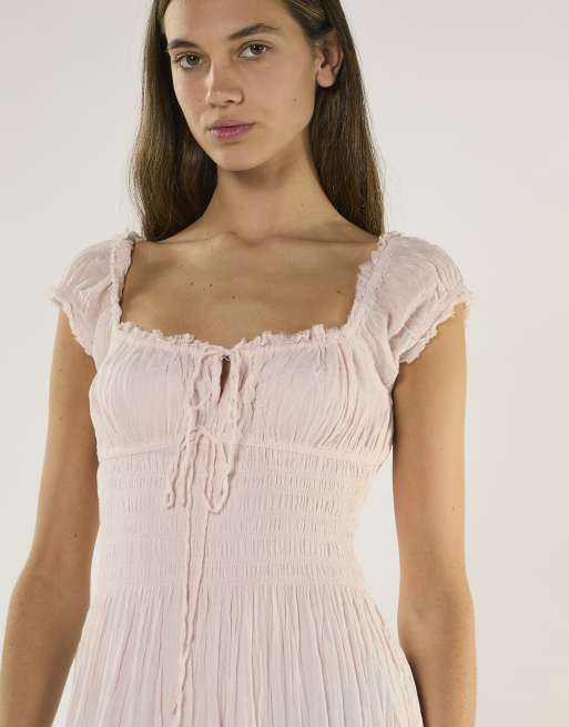 Glamorous Babydoll maxi dress in light pink, 4 of 4
