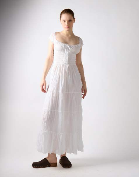 Glamorous Babydoll maxi dress in white