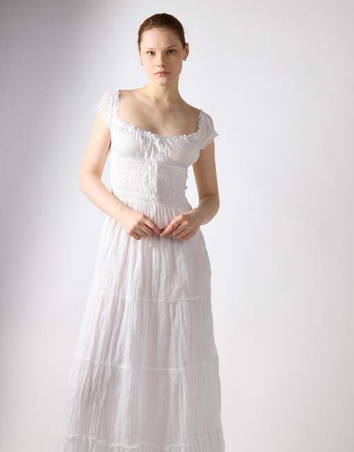 Glamorous Babydoll maxi dress in white, 2 of 4