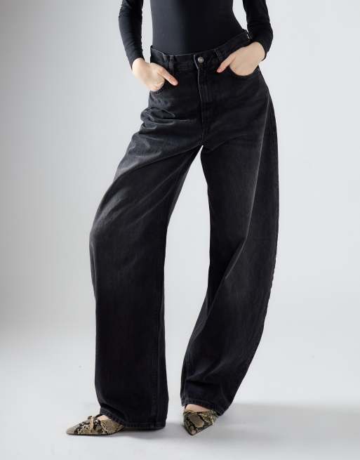 Glamorous Baggy wide-leg jeans in washed black, 2 of 4