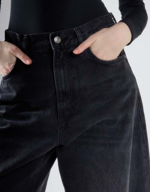 Glamorous Baggy wide-leg jeans in washed black, 4 of 4