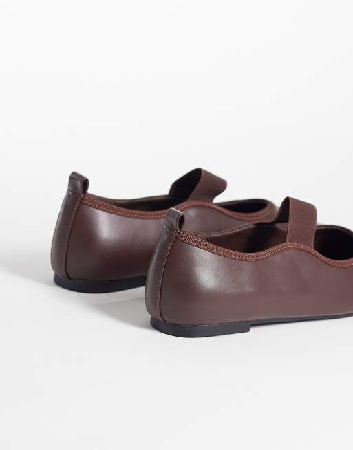 Glamorous – Ballerinas in Braun mit eckiger Zehenpartie, 3 von 4