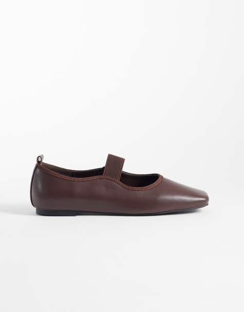Glamorous - Ballerina's met vierkante neus in bruin - view 1