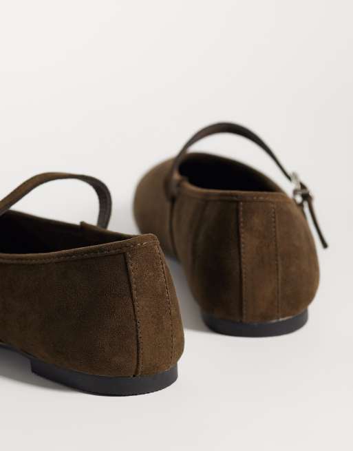 Glamorous ballet flats in brown suede, 3 of 4
