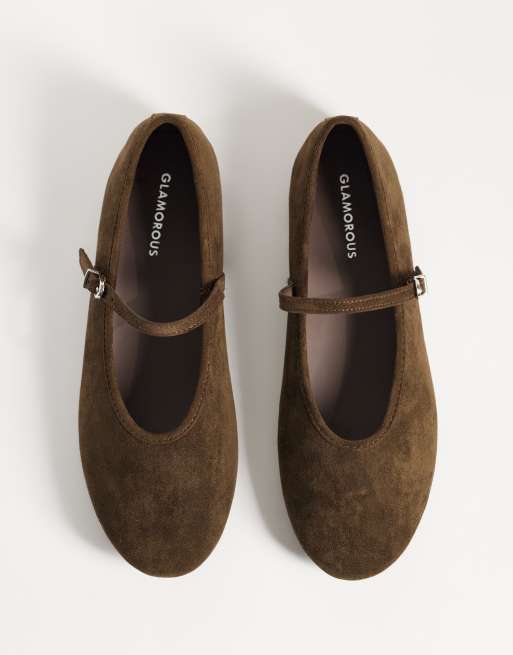 Glamorous ballet flats in brown suede, 4 of 4