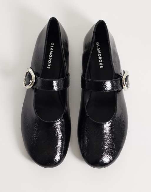 Glamorous ballet flats with bucke in black, 2 of 5