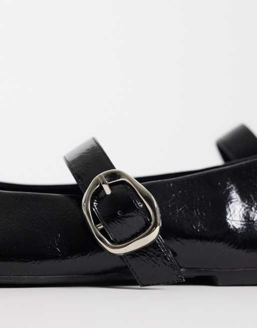 Glamorous ballet flats with bucke in black, 3 of 5