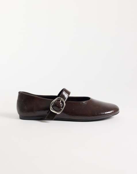Glamorous ballet flats with buckle in brown - view 1