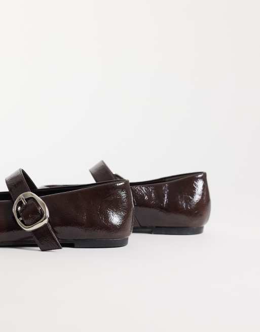Glamorous ballet flats with buckle in brown, 5 of 5