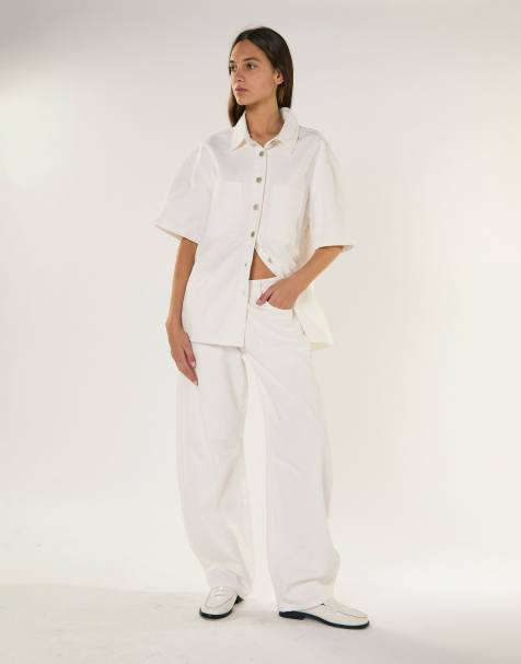 Glamorous Balloon leg denim jeans in white