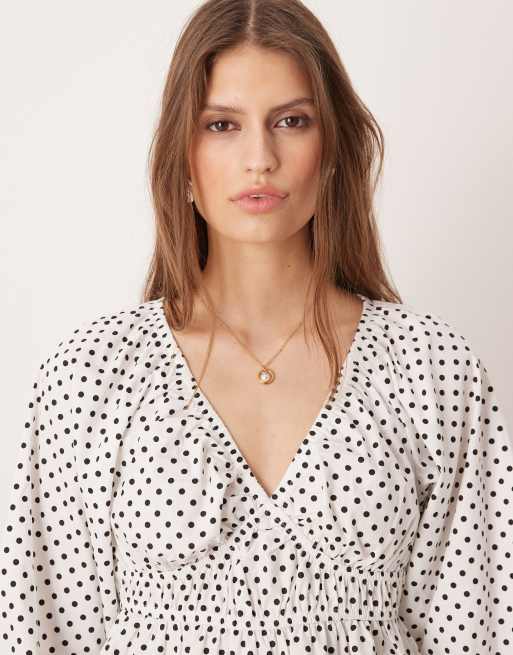 Glamorous balloon sleeve blouse in polka dot, 2 of 4