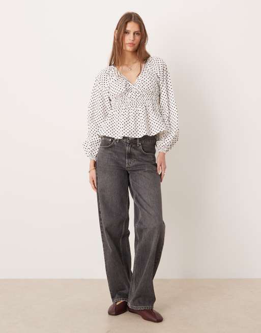 Glamorous balloon sleeve blouse in polka dot, 3 of 4