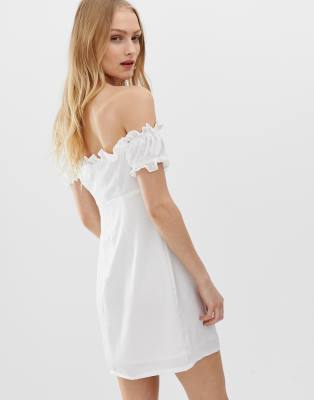 bardot tie front dress