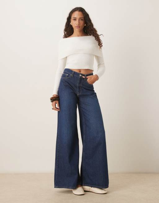 Glamorous bardot oversized fit knit in white