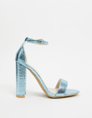 metallic blue heels