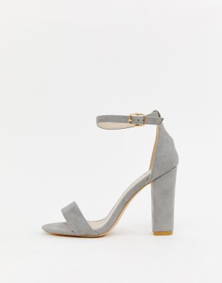 gray block heeled sandals | ASOS