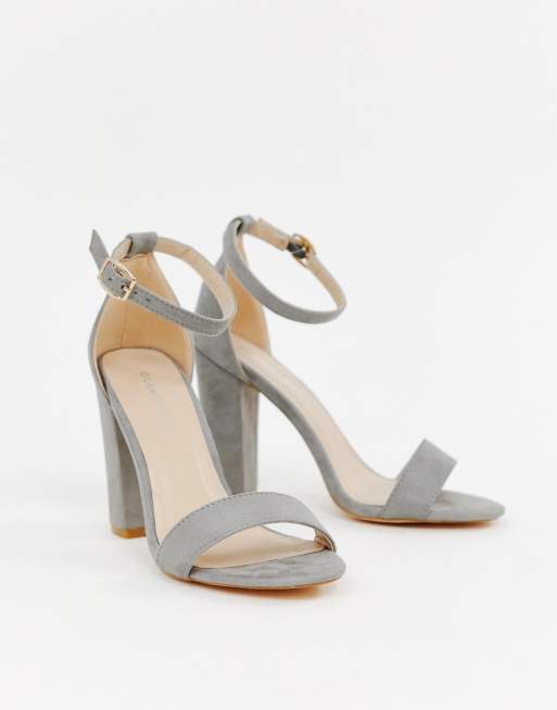 Gray 2025 heeled sandals