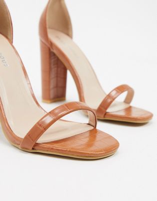 bronze barely there heels